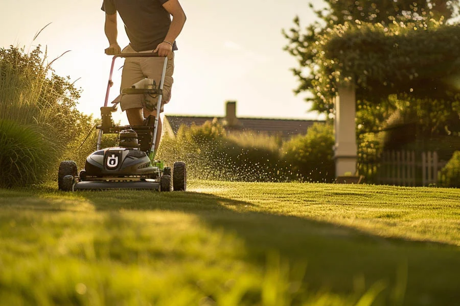 self propelled battery lawnmower